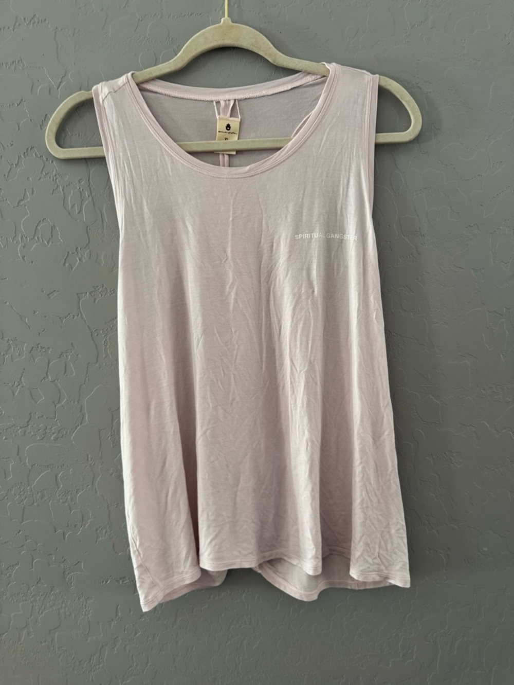 SPIRITUAL GANGSTER Soft Pink Women's Sleeveless Tank Top Tie Open Back XL